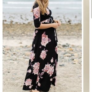 Pinkblush Maternity Maxi. Beautiful black floral